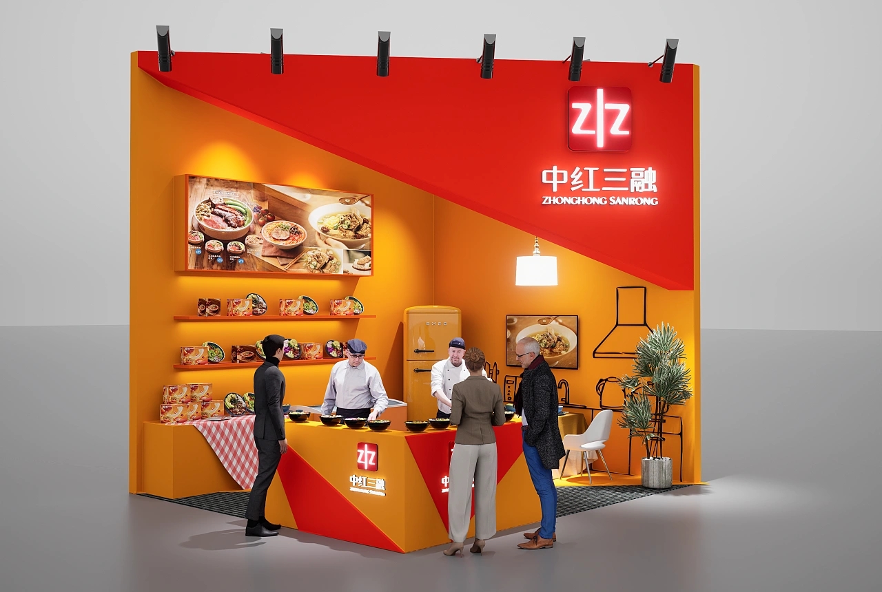 中紅三融預(yù)制食品展臺設(shè)計搭建案例分析