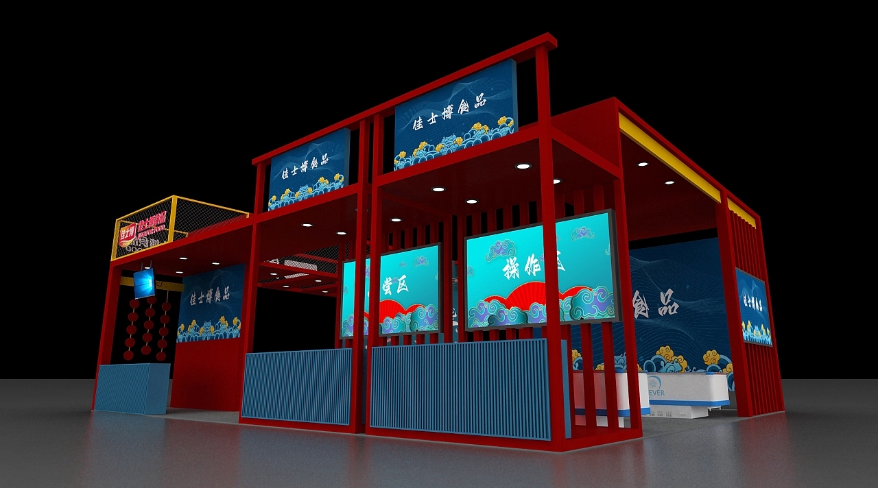 佳博士國潮食品展臺(tái)設(shè)計(jì)搭建案例分析